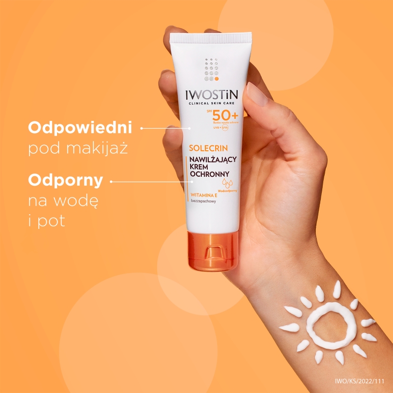 Iwostin Solecrin, krem ochronny SPF 50+ do skóry wrażliwej, normalnej, mieszanej, 50 ml KRÓTKA DATA 31.08.2026