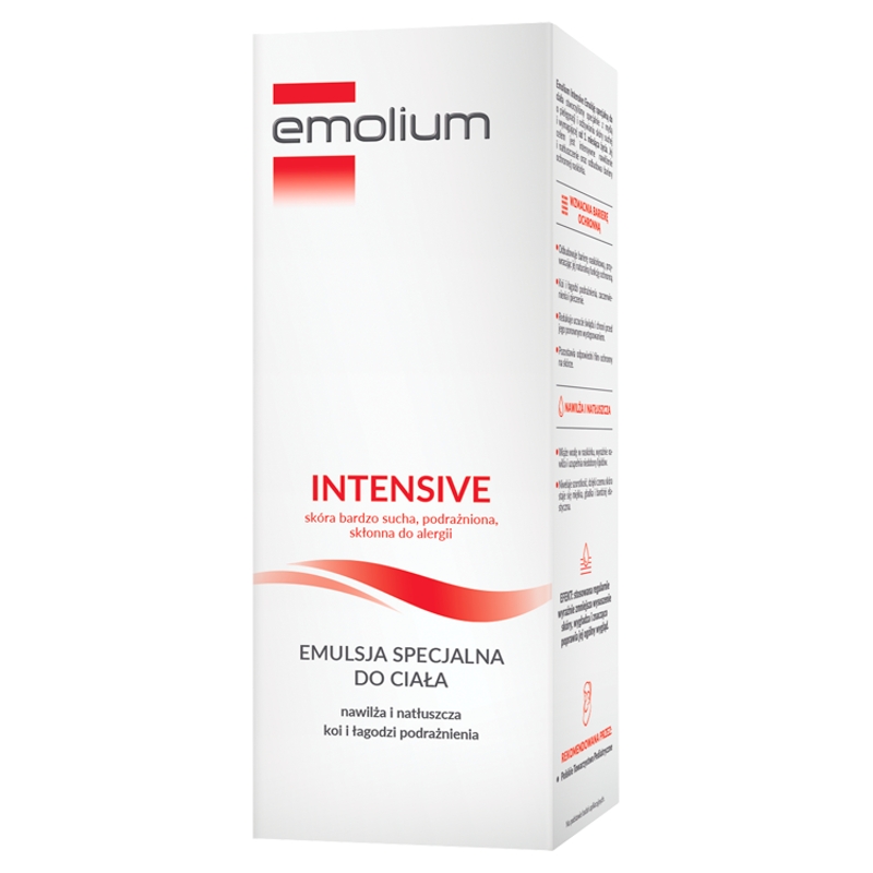 Emolium Intensive, emulsja specjalna do ciała dla skóry bardzo suchej, podrażnionej, skłonnej do alergii, 200 ml