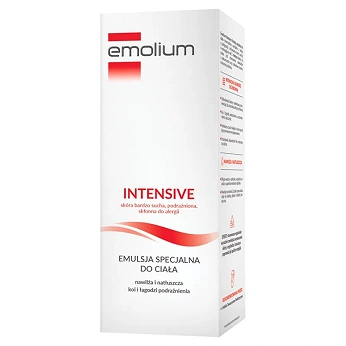 Emolium Intensive, emulsja specjalna do ciała dla skóry bardzo suchej, podrażnionej, skłonnej do alergii, 200 ml