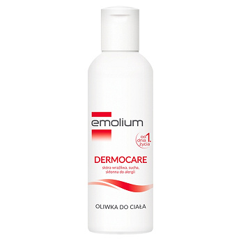 Emolium Dermocare, oliwka do ciała dla wrażliwej, suchej i skłonnej do alergii skóry, 175 ml
