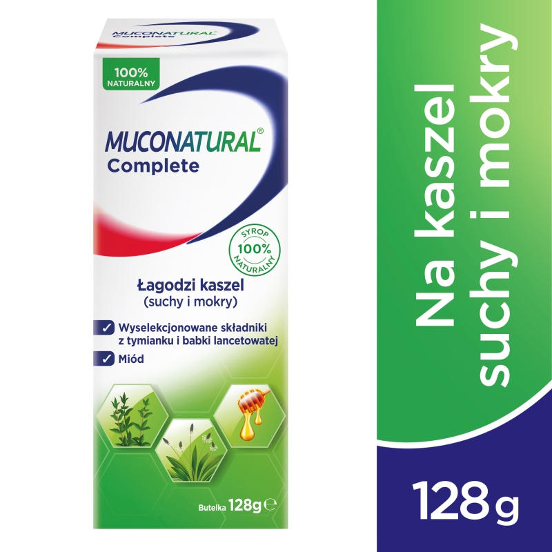 Muconatural Complete, syrop na kaszel suchy i mokry, butelka 94 ml