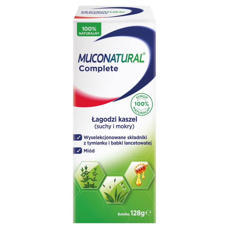 Muconatural Complete, syrop na kaszel suchy i mokry, butelka 94 ml
