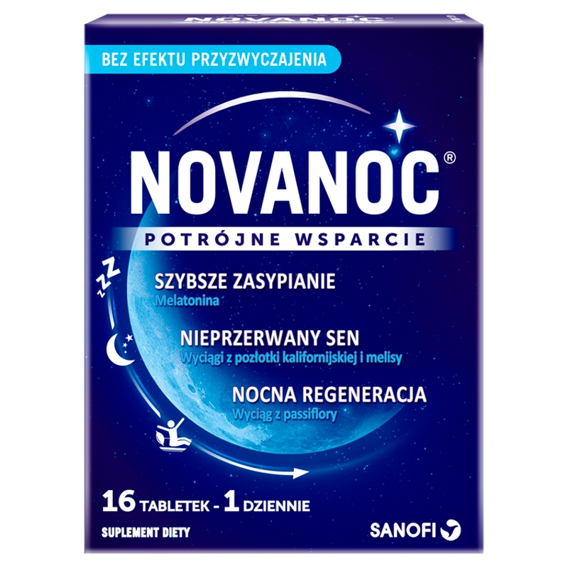 Novanoc, kapsułki ze składnikami wspierającymi zasypianie, 16 szt.