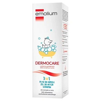 Emolium Dermocare, 3w1 płyn do kąpieli, żel do mycia, szampon dla dzieci, 400 ml