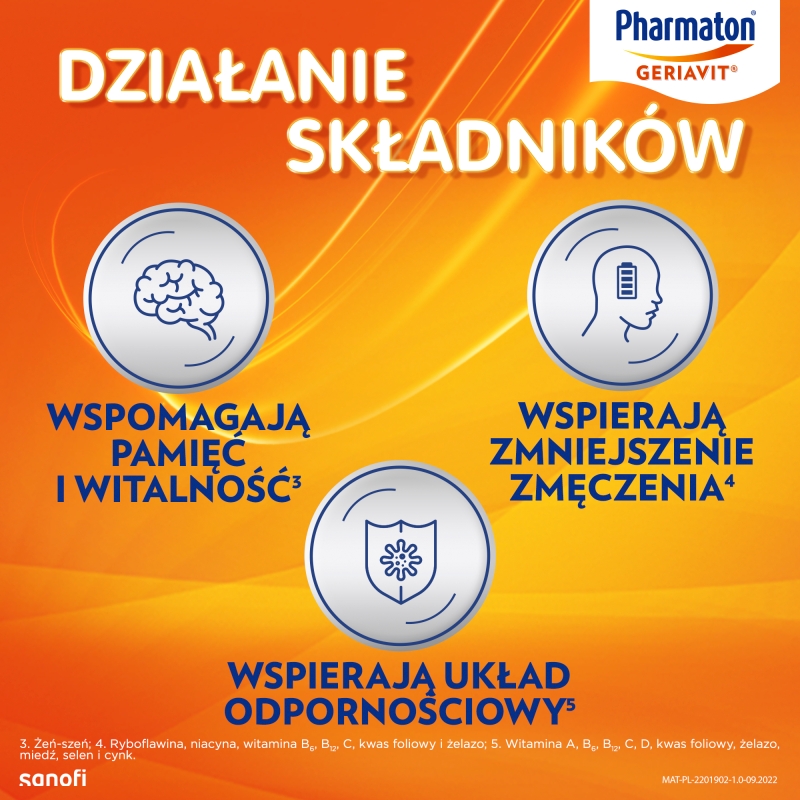 Pharmaton Geriavit, tabletki ze składnikami wspierającymi witalność, 30 szt.