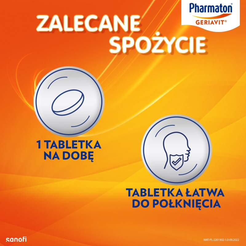 Pharmaton Geriavit, tabletki ze składnikami wspierającymi witalność, 30 szt.