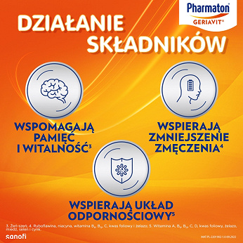 Pharmaton Geriavit, tabletki z wyciągiem z żeń-szenia wspierającymwitalność i pamięć, 100 szt.