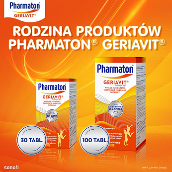Pharmaton Geriavit, tabletki z wyciągiem z żeń-szenia wspierającymwitalność i pamięć, 100 szt.