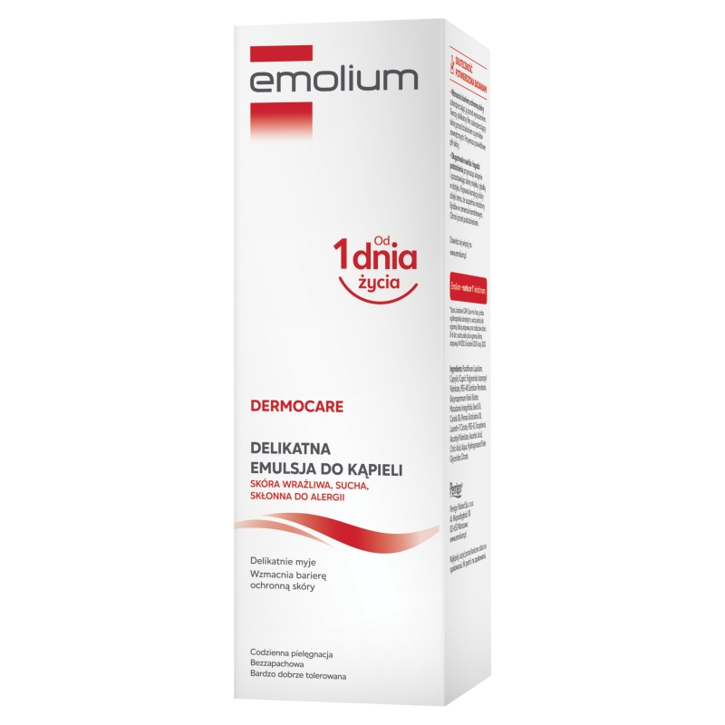 Emolium Dermocare, emulsja do kąpieli na suchą skórę dla dzieci i dorosłych,  400 ml