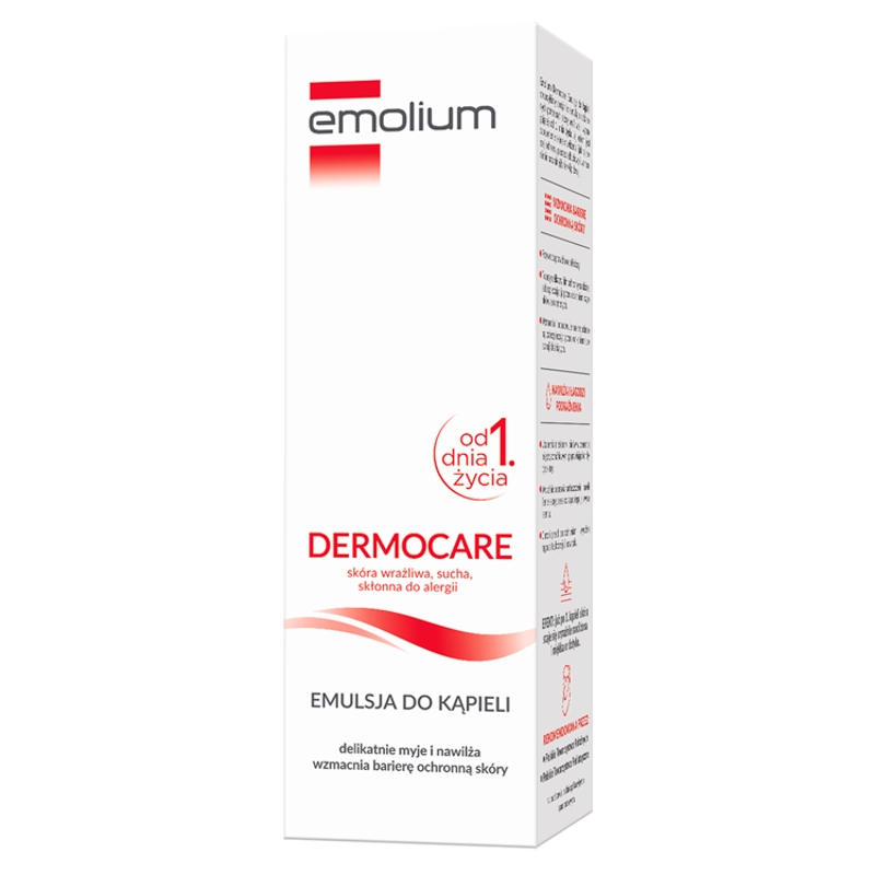 Emolium Dermocare, emulsja do kąpieli na suchą skórę dla dzieci i dorosłych,  400 ml