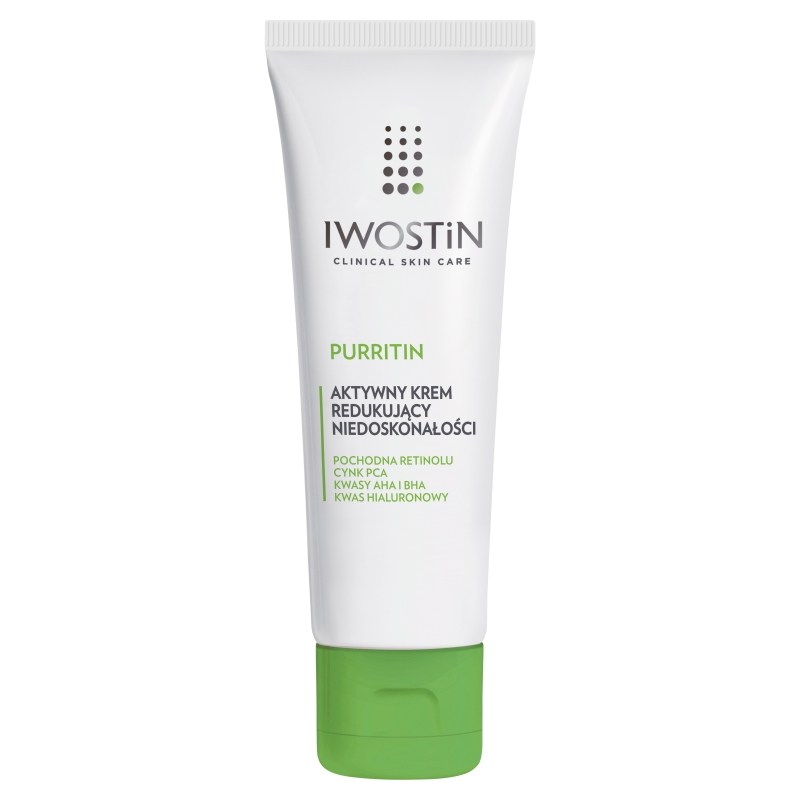 Iwostin Purritin, krem aktywny na dzień eliminujący niedoskonałości, 40 ml