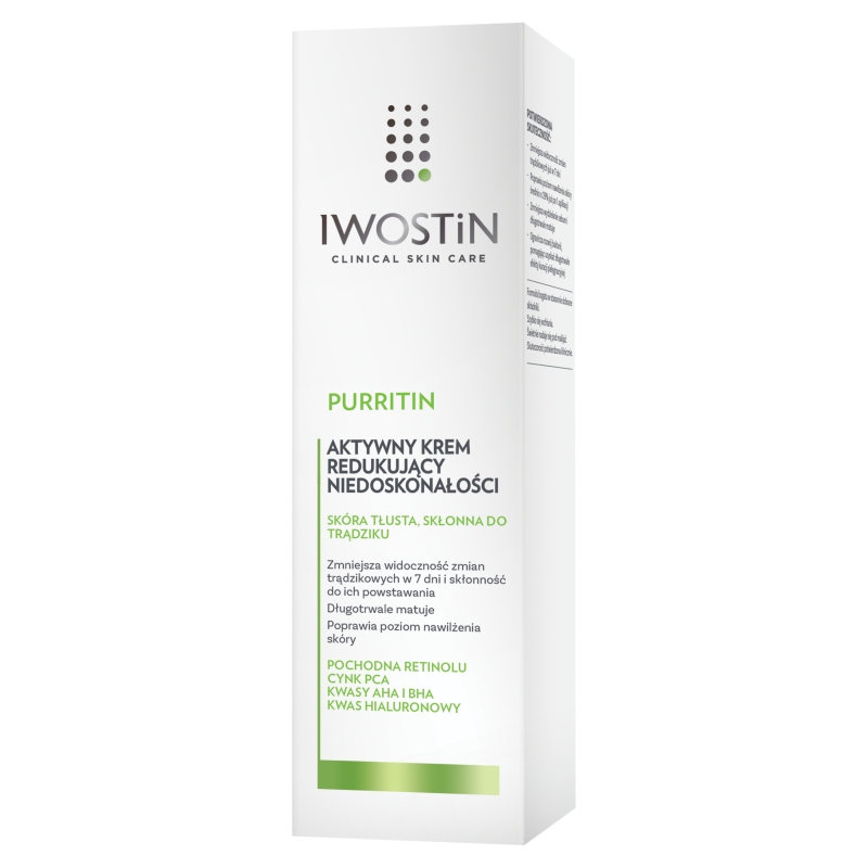 Iwostin Purritin krem aktywny na dzień eliminujący niedoskonałości, 40 ml