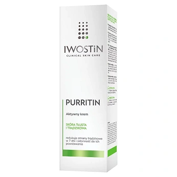Iwostin Purritin, krem aktywny na dzień eliminujący niedoskonałości, 40 ml