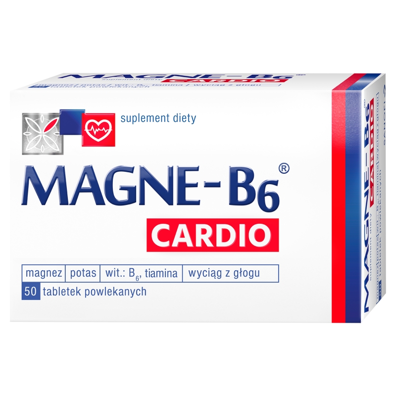 Magne B6 Cardio, tabletki ze składnikami wspomagającymi prawidłową pracę serca, 50 szt.