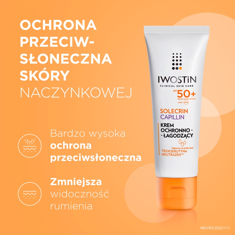 Iwostin Solecrin Capillin, krem ochronny SPF 50+ do cery naczynkowej, 50 ml