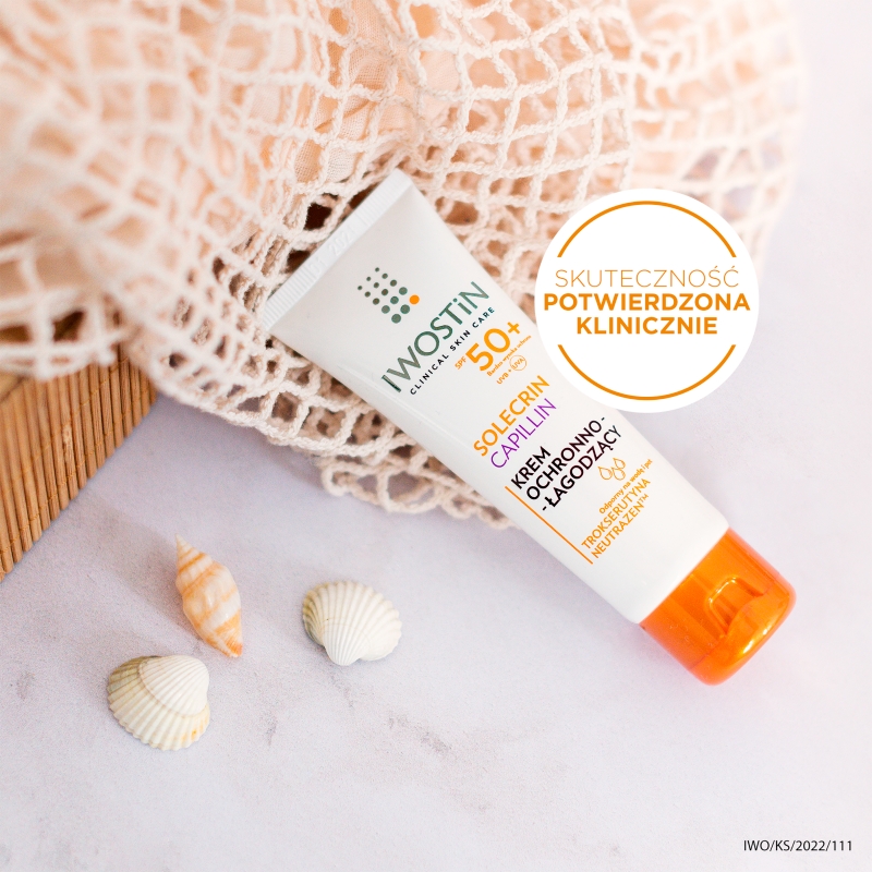Iwostin Solecrin Capillin, krem ochronny SPF 50+ do cery naczynkowej, 50 ml