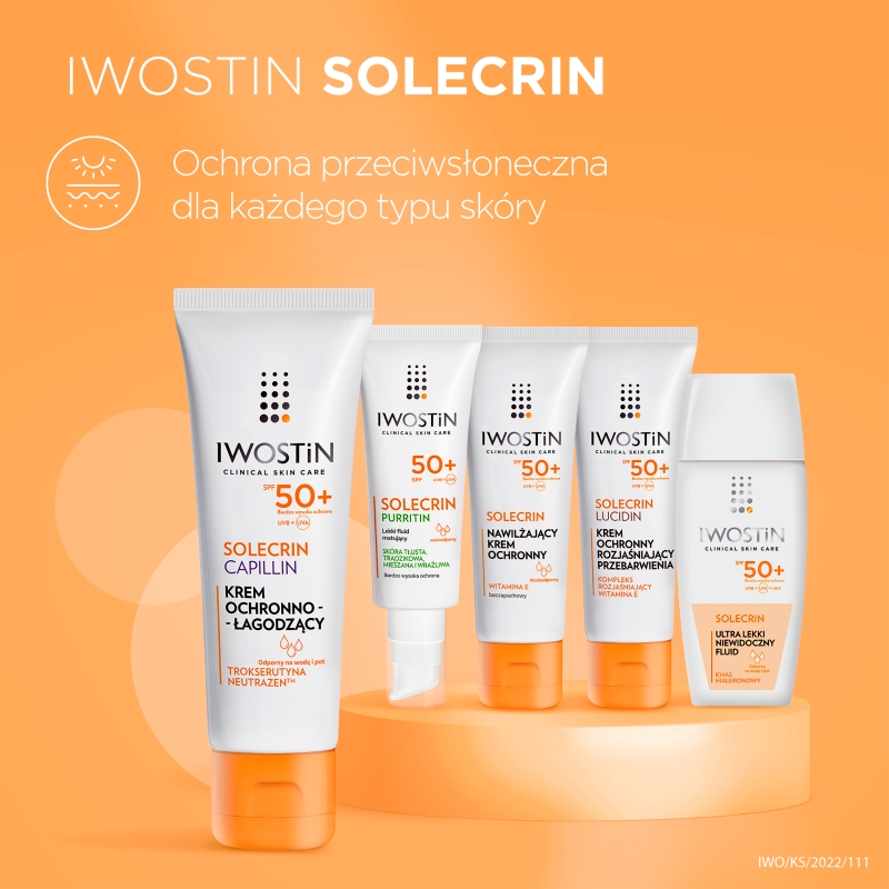 Iwostin Solecrin Capillin, krem ochronny SPF 50+ do cery naczynkowej, 50 ml