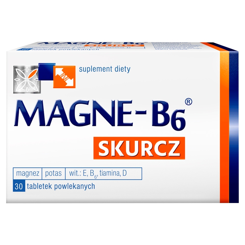 Magne-B6 Skurcz, tabletki ze składnikami wspomagającymi prawidłową pracę mięśni, 30 szt.