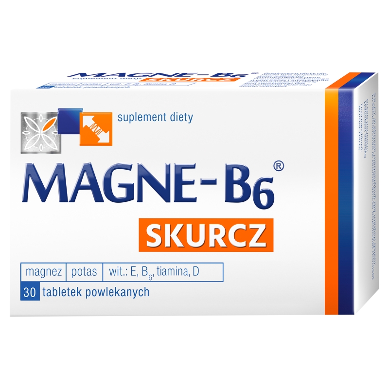 Magne-B6 Skurcz, tabletki ze składnikami wspomagającymi prawidłową pracę mięśni, 30 szt.