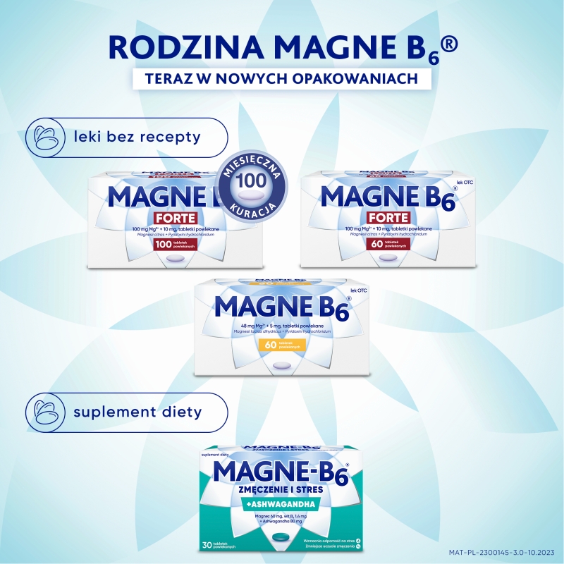 Magne-B6 Zmęczenie i Stres, tabletki ze składnikami wspierającymi dobre samopoczucie,  30 szt.