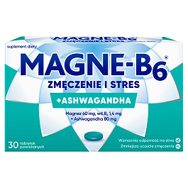 Magne-B6 Zmęczenie i Stres tabletki ze składnikami wspierającymi dobre samopoczucie, 30 szt.
