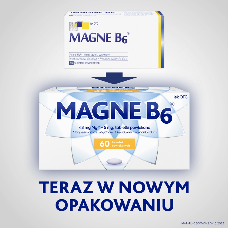 Magne B6 , tabletki na niedobory magnezu i witaminy B6, 60 szt.