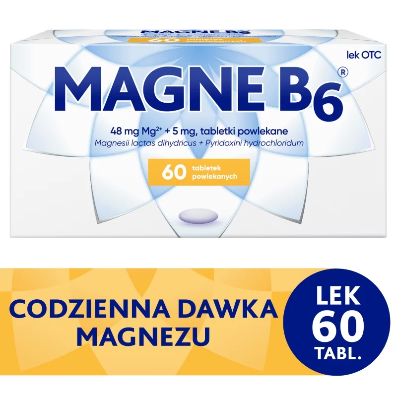 Magne B6 , tabletki na niedobory magnezu i witaminy B6, 60 szt.