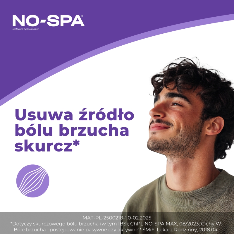 NO-SPA Max, tabletki rozkurczowe na ból brzucha, 48 szt.