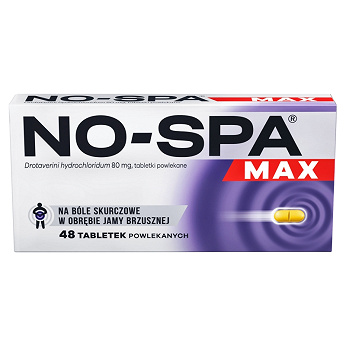 NO-SPA Max, tabletki rozkurczowe na ból brzucha, 48 szt.
