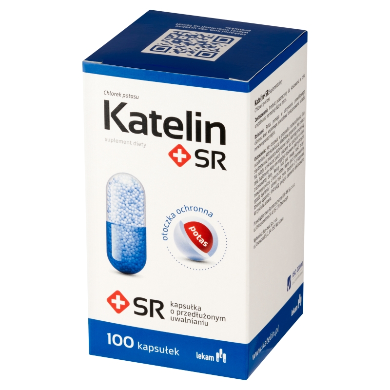 Katelin+SR, kapsułki ze składnikami uzupełniającymi dietę w potas, 100 szt.