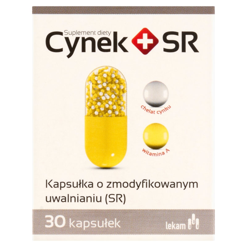 Cynek+SR, kapsułki twarde ze składnikami pomagającymi uzupełnić dietę w cynk, 30 szt.