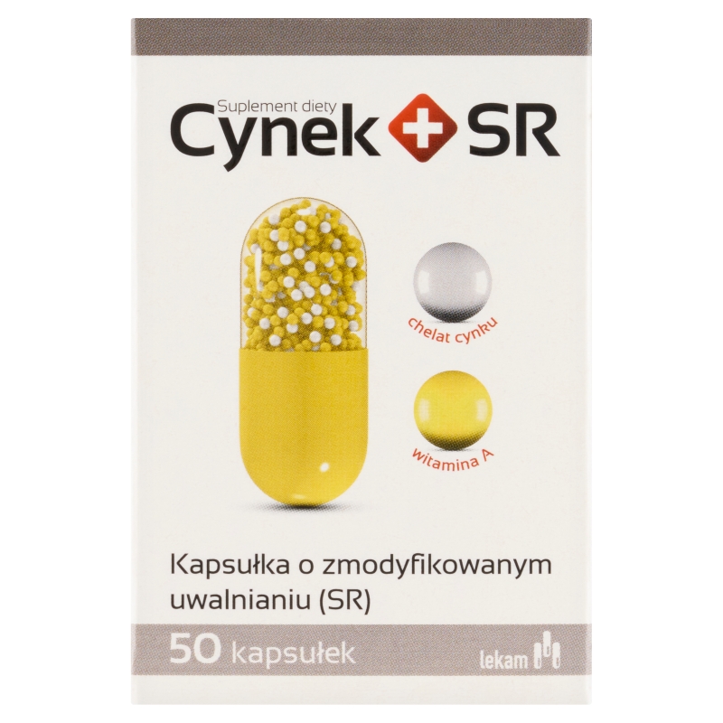 Cynek+SR kapsułki twarde ze składnikami pomagającymi uzupełnić dietę w cynk, 50 szt.