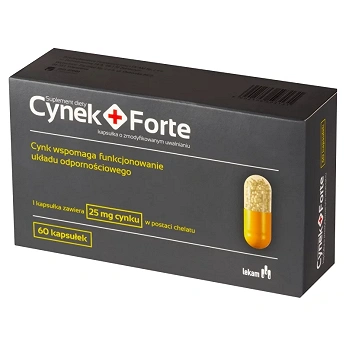 Cynek+Forte, kapsułki o przedłużonym uwalnianiu z cynkiem, 60 szt.