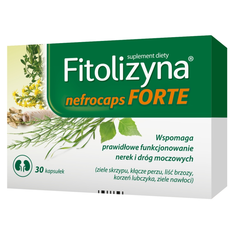 Fitolizyna Nefrocaps Forte kapsułki ze składnikami wspomagającymi funkcjonowanie nerek i dróg moczowych, 30 szt.