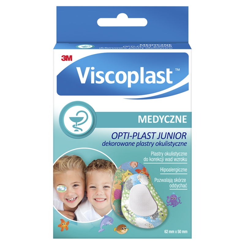 Viscoplast Opti-Plast Junior, plaster na oko dla dzieci 62 x 50mm, 10 szt.