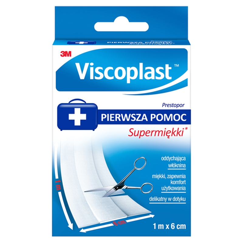 Plaster Prestopor, opatrunek na włókninie do cięcia miękki, 1 m x 6 cm, 1 szt.