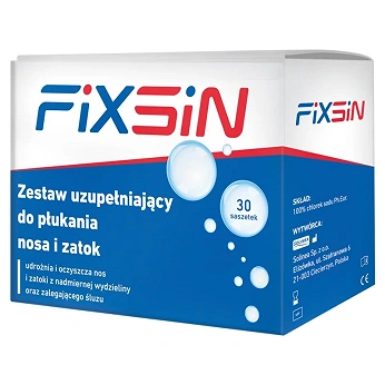 FIXSIN, zestaw uzupełniający do płukania zatok, 30 sasz.