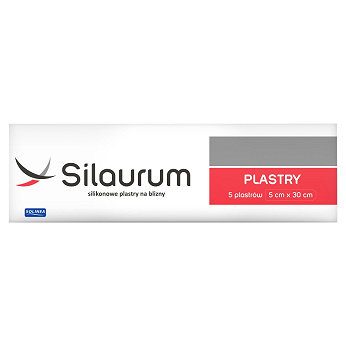 Silaurum Plastry, silikonowe, na blizny, 5 cm x 30 cm, 5 sztuk