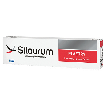 Silaurum Plastry, silikonowe, na blizny, 5 cm x 30 cm, 5 sztuk