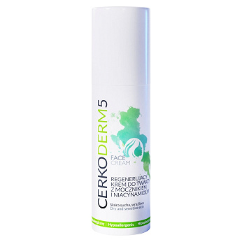Cerkoderm 5, regenerujący krem do twarzy z mocznikiem i witaminą PP, 50 ml