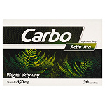 Carbo Activ Vita kapsułki ze składnikami wspierającymi prawidłowe funkcjonowanie układu pokarmowego i jelit, 20 szt.