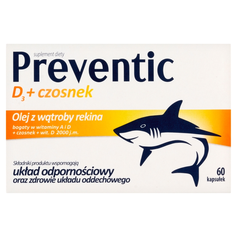 Preventic D3  kapsułki z olejem z wątroby rekina, 60 szt.