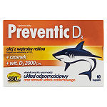 Preventic D3  kapsułki z olejem z wątroby rekina wspomagającym odporność, 60 szt.