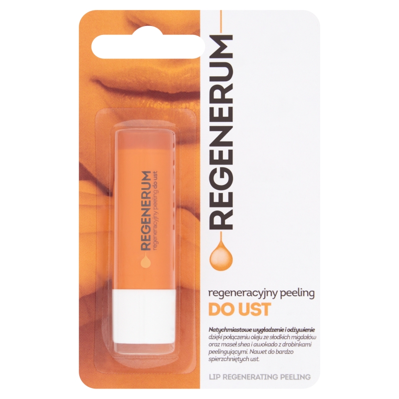 Regenerum Peeling regeneracyjny do ust, odżywiający, nawilżający i regenerujący sztyft, 5 g
