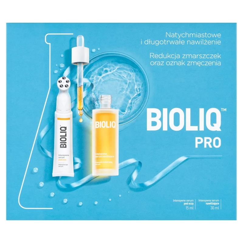 Bioliq PRO zestaw: intensywne serum nawilżające, 30 ml + intensywne serum pod oczy, 15 ml