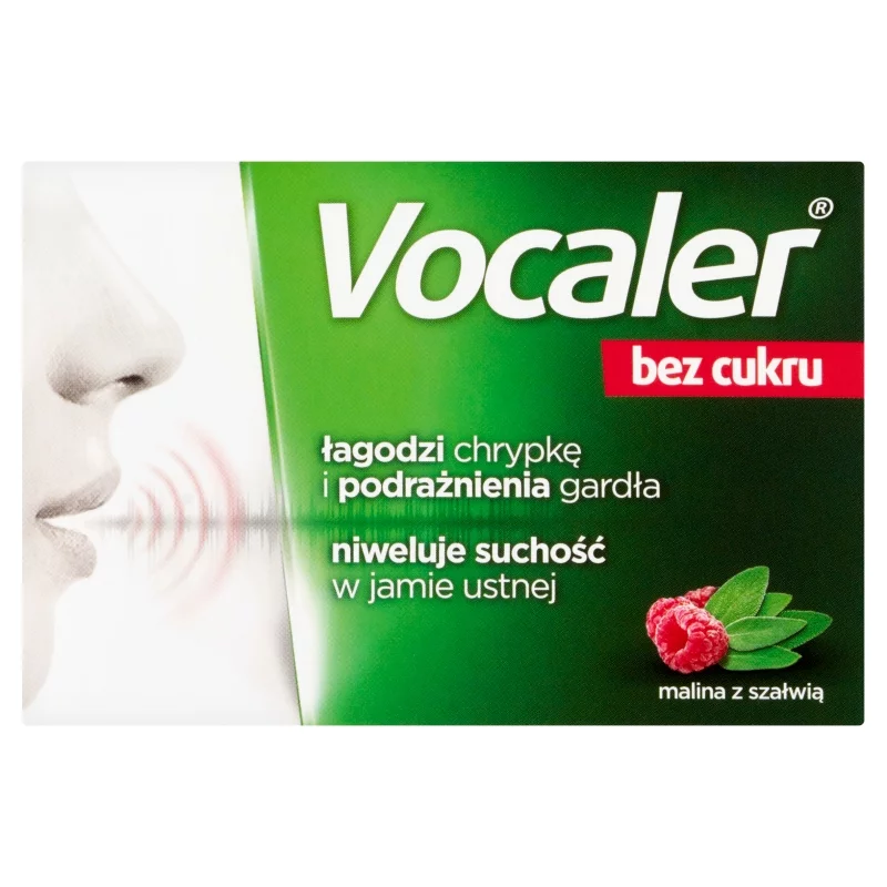 VOCALER  pastylki do ssania na ból gardła bez cukru, 12 szt.