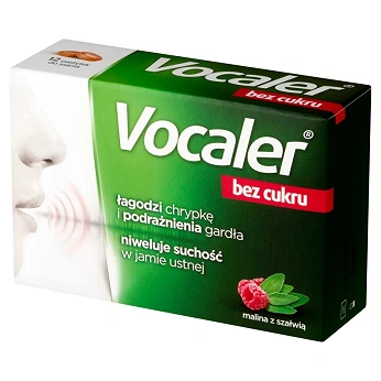 VOCALER , pastylki do ssania na ból gardła bez cukru, 12 szt.