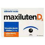 Maxiluten D3 tabletki ze składnikami wspierającymi zdrowie oczu i utrzymanie prawidłowej ostrości widzenia z witaminą D3,  30 szt.