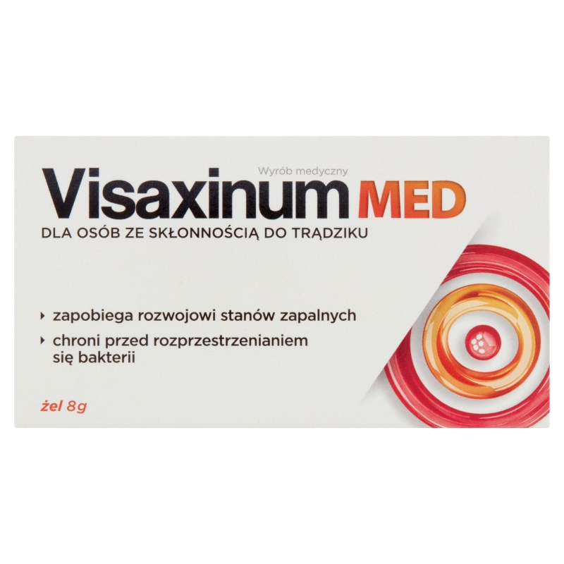 Visaxinum MED, żel zapobiegający rozwojowi stanów zapalnych dla osób ze skłonnością do trądziku, 8 g
