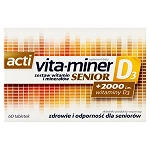 Acti Vita-miner Senior D3 tabletki bogate w witaminy i składniki mineralne dla osób powyżej 50. roku życia, 60 szt.